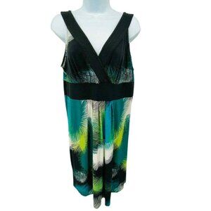 Axcess Liz Claiborne Midi Dress Womens Large Multicolor Sleeveless‎